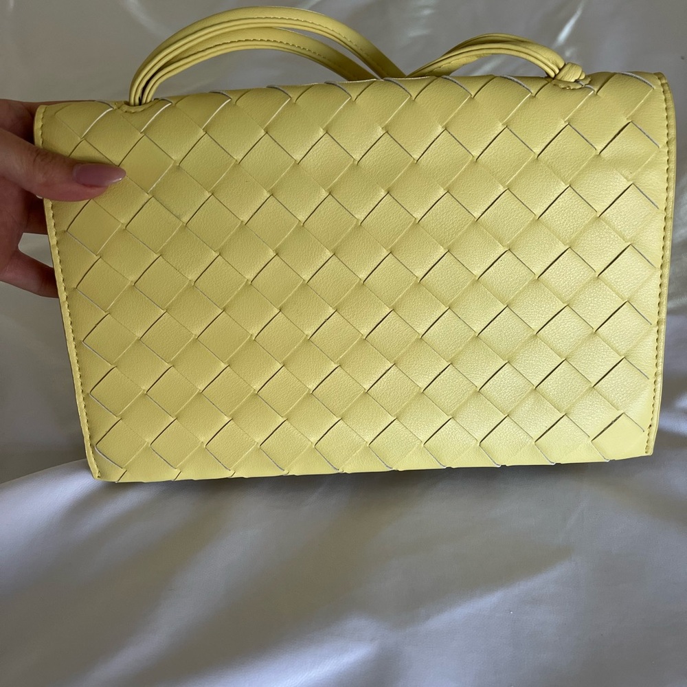 Tiffany & Fred Paris Woven Leather Shoulder Bag in yellow
